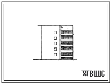 Фасады Типовой проект 85-08.86 5-этажная 15-квартирная угловая левая блок-секция со стенами из кирпича. 2Б.2Б.2Б