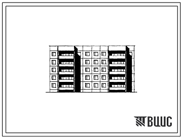 Фасады Типовой проект 75-018/1.2 Блок-секция 5-этажная 30-квартирная рядовая Б-2Б-3Б и 1Б-2Б-3Б