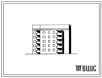 Фасады Типовой проект 89-0137.13.91 5-этажная торцовая блок-секция 1Б.2Б.3Б.3Б на 20 квартир (левая) (для строительства в Белорусской ССР)