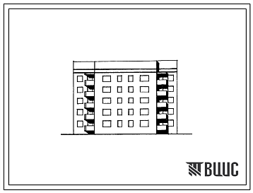 Фасады Типовой проект 89-0135.13.91 5-этажная рядовая с торцовыми окончаниями блок-секция 1Б.2Б.3Б.4Б на 20 квартир (для Белорусской ССР)