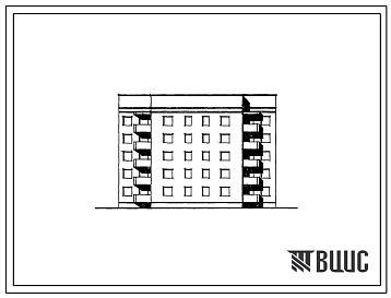 Фасады Типовой проект 89-052/1 5-этажная рядовая с торцовым окончанием блок-секция 1Б.2Б.3Б.4Б на 20 квартир
