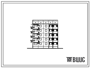 Фасады Типовой проект 94-010/1.2 Блок-секция 5-этажная 15-квартирная торцовая левая 1Б-2Б-3А