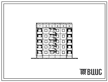Фасады Типовой проект 94-049/1.2 5-этажная угловая блок-секция на 20 квартир, левая 1А-3Б-3Б-3Б