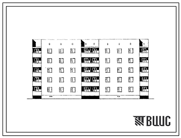 Фасады Типовой проект 87-046.86 Пятиэтажная рядовая блок-секция на 20 квартир /Р-3А-4Б и 3А-4Б/