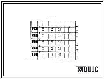 Фасады Типовой проект 87-0102п/2 Блок-секция торцовая правая 5-этажная 15-квартирная Т-1Б-2Б-3А