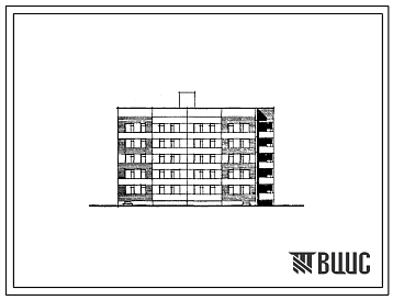 Фасады Типовой проект 88-048.86 Пятиэтажная блок-секция рядовая, торцевая (зеркальная) на 35 квартир