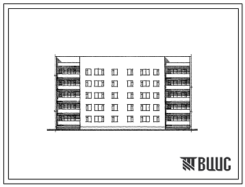 Фасады Типовой проект 85-07.86 Блок-секция 5-этажная 20-квартирная 3А.4Б - 3А.4Б рядовая