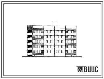 Фасады Типовой проект 88-047.86 Пятиэтажная блок-секция рядовая, торцевая на 35 квартир