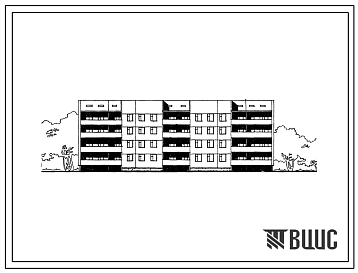Фасады Типовой проект 151-26-73.83 4-этажный жилой дом для малосемейных на 48 квартир с укрупненными элементами