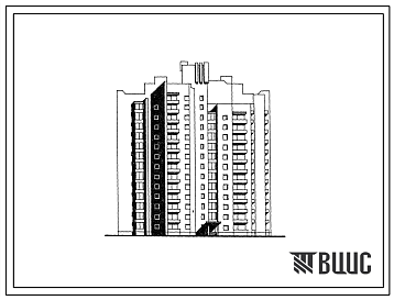 Фасады Типовой проект 124-87-153.13.87 78-квартирный 12, 13, 14-этажный жилой дом со стенами из кирпича /для строительства в УССР/