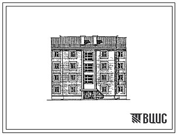 Фасады Типовой проект 24-0228.87 4-этажная 8-квартирная рядовая блок-секция Р 3-3