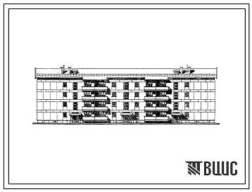Фасады Типовой проект 113-24-74/1.2 Четырехэтажный трехсекционный жилой дом на 32 квартиры