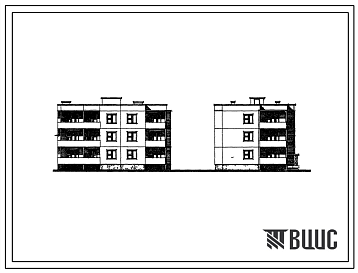 Фасады Типовой проект 210-04.2 Трехэтажная шестиквартирная торцевая блок-секция с квартирами 3Б-4Б (правая).