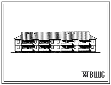 Фасады Типовой проект 111-26-116.1.13.87 2-этажный 2-секционный 12-квартирный жилой дом (1-3-3; 1-3-3) /для строительства в УССР/