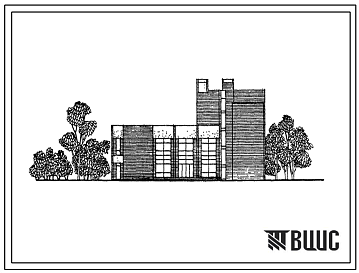 Фасады Типовой проект 264-12-194.84 Городской клуб с залом на 400 мест. Для строительства в 1В климатическом подрайоне, 2 и 3 климатических районах.