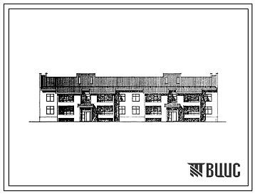 Фасады Типовой проект 114-12-227.90 Двухэтажный двухсекционный 12 квартирный жилой дом с 1-2-3-комнатными квартирами