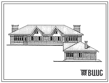 Фасады Типовой проект 183-24-283.13.88 Одноэтажный двухквартирный жилой дом с 3-комнатными квартирами (для строительства в Украинской ССР)