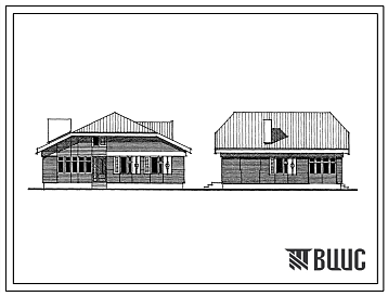 Фасады Типовой проект 183-24-280.13.88 Одноэтажный одноквартирный жилой дом с 3-комнатной квартирой (для строительства в Украинской ССР)