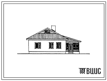 Фасады Типовой проект 188-24-195.86 Одноэтажный одноквартирный жилой дом с 3-комнатной квартирой для государственного и колхозного строительства