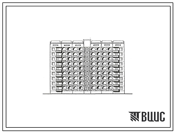 Фасады Типовой проект 135-0330с.87 Блок-секция общежития квартирного типа на 186 человек. Н эт. = 3,0 м  (СТЕНЫ ИЗ ОДНОСЛОЙНЫХ ЛЕГКОБЕТОННЫХ ПАНЕЛЕЙ, Ориентация свободная, Сейсмичность 7 и 8 баллов, Девятиэтажные)