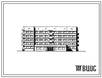 Фасады Типовой проект 164-114-44с.85 Общежитие 5-этажное на 198 человек для рабочих и служащих