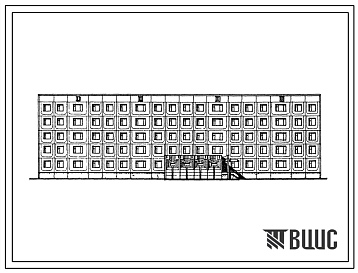 Фасады Типовой проект 161-97-303с.87 Общежитие 5-этажное на 234 человека для рабочих и служащих