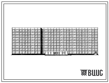 Фасады Типовой проект 161-97-312с.87 9-этажное общежитие на 628 человек для рабочих и служащих