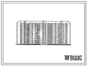 Фасады Типовой проект 161-135-237с.85 9-этажное крупнопанельное общежитие для семейной молодежи на 350 мест