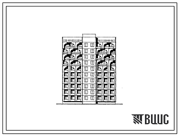Фасады Типовой проект 92-050с.13.88 БЛОК-СЕКЦИЯ 10-ЭТАЖНАЯ 40-КВАРТИРНАЯ РЯДОВАЯ С ТОРЦОВЫМИ ОКОНЧАНИЯМИ 2, 2, 3, 3. Для строительства г. Грозном
