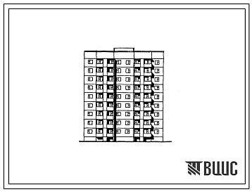 Фасады Типовой проект 135-0244с.85 9-этажная рядовая блок-секция на 36 квартир для Бурятской АССР