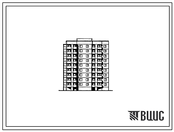Фасады Типовой проект 135-0331с.13.87 9-этажная блок-секция на 27 квартир торцевая левая 2-3-4 для Бурятской АССР