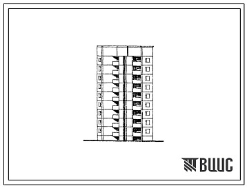 Фасады Типовой проект 135-0274с.13.86 9-этажная поворотная блок-вставка с внутренним углом 120 для Бурятской АССР