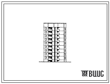 Фасады Типовой проект 135-0273с.13.86 9-этажная поворотная блок-вставка с внешним углом 120 для Бурятской АССР