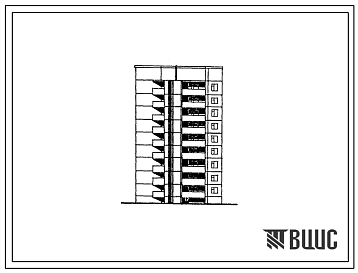 Фасады Типовой проект 135-0272с.13.86 9-этажная поворотная блок-вставка с внутренним углом 90 для Бурятской АССР