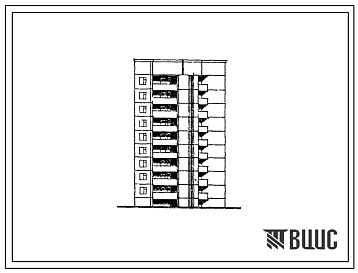 Фасады Типовой проект 135-0271с.13.86 9-этажная поворотная блок-вставка с внешним углом 90 для Бурятской АССР