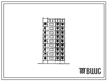Фасады Типовой проект 97-0348с.23.88 9-этажный компоновочный объемно-планировочный элемент КОПЭ 9.2-01 для Кемеровской области