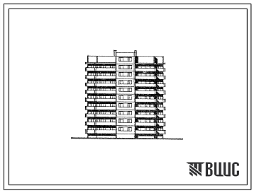 Фасады Типовой проект 138-033с.13.8б Девятиэтажная 36-квартирная блок-секция (для Кабардино-Балкарской АССР). Сейсмичность 7 баллов, Девятиэтажные)
