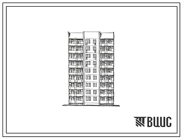 Фасады Типовой проект 193-01с.13.88 Блок-секция 9-этажная 26-квартирная рядовая 2-2-3  Сейсмичность 7 баллов