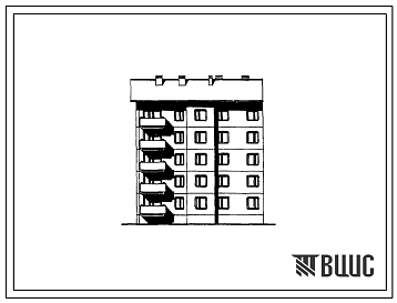 Фасады Типовой проект 135-06с.85 5-этажная торцевая левая блок-секция на 15 квартир 1Б-2Б-3Б