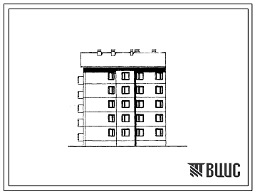 Фасады Типовой проект 135-0148с.85 5-этажная торцевая левая блок-секция на 10 квартир 3Б-5Б
