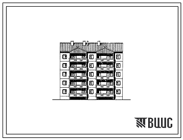 Фасады Типовой проект 135-0275с.13.86 5-этажная рядовая блок-секция на 20 квартир 1Б-2Б-3Б-3Б (для Тувинской АССР)