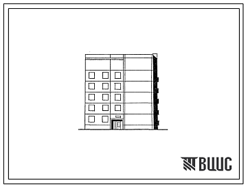 Фасады Типовой проект 135-0316с.13.87 5-этажная торцевая правая блок-секция на 15 квартир 1-3-4 для строительства в г. Иркутске