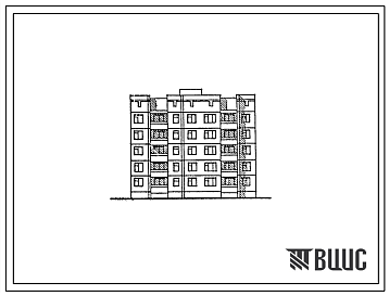 Фасады Типовой проект 135-0279с.13.86 Пятиэтажная блок-секция рядовая на 20 квартир. Для городов Кавминвод Ставропольского края. (Ввод опубл. в И-10-86)