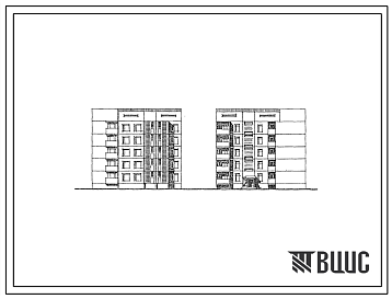 Фасады Типовой проект 135-0188с/1.2 Блок-секция угловая 5-этажная 10-квартирная с торцовым окончанием 4Б-2Б (левая)
