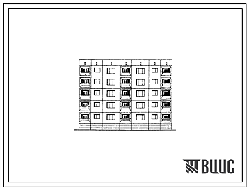 Фасады Типовой проект 97-0237с.86 Блок-секция 5-этажная 20-квартирная рядовая 1Б.2Б.3Б.3Б