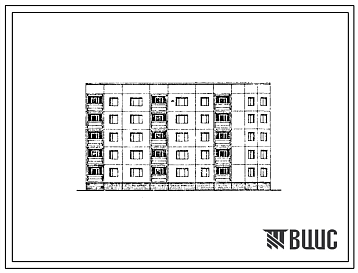 Фасады Типовой проект 97-0277с.86 Блок-секция 5-этажная 20-квартирная поворотная с внутренним углом 135 градусов правая 1Б-2Б-3Б-5Б