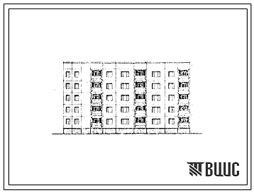 Фасады Типовой проект 97-0272с.86 Блок-секция 5-этажная 20-квартирная поворотная с внутренним углом 135 градусов левая 1Б-2Б-3Б-5Б