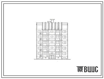 Фасады Типовой проект 189-05с.13.87 Блок-секция 5-этажная угловая правая 10-квартирная 2-5 Сейсмичность 9 баллов