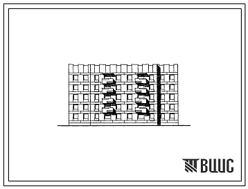 Фасады Типовой проект 174-023с.85 Блок-секция 5-этажная 2-секционная 30-квартирная рядовая-торцовая 1Б.2Б.3Б-1Б.2Б.3Б