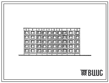 Фасады Типовой проект 97-0302с.87 Блок-секция 5-этажная 40-квартирная рядовая сдвоенная для малосемейных